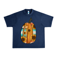 Navy Serape sunflower pumpkin Urban Heavy Tee - NancyCooperArtShop