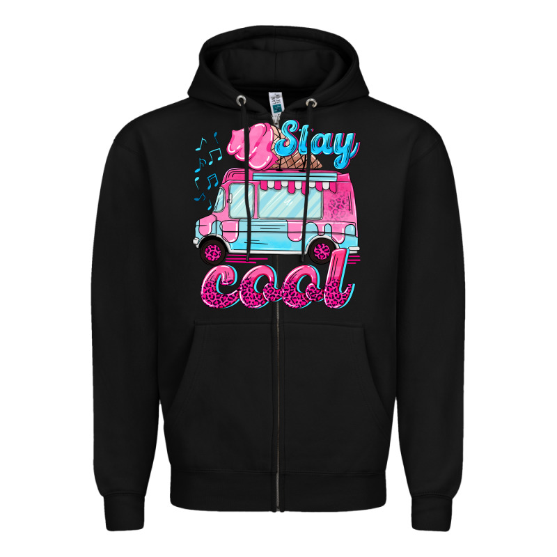 Stay Cool With Ice Cream Van Summer Zipper Hoodie by NancyCooperArtShop | Teevron