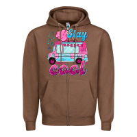 Chestnut Stay cool with ice cream van summer Zipper Hoodie - NancyCooperArtShop