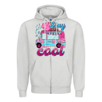 Dove Grey Stay cool with ice cream van summer Zipper Hoodie - NancyCooperArtShop