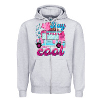Heather Grey Stay cool with ice cream van summer Zipper Hoodie - NancyCooperArtShop