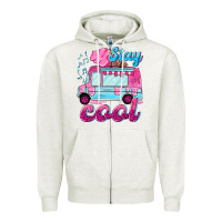 Oatmeal Heather Stay cool with ice cream van summer Zipper Hoodie - NancyCooperArtShop