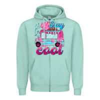 Seafoam Stay cool with ice cream van summer Zipper Hoodie - NancyCooperArtShop