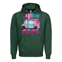 Sports Green Stay cool with ice cream van summer Zipper Hoodie - NancyCooperArtShop