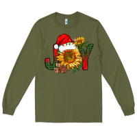 Army Green joy christmas with sunflower bbs Long Sleeve Tee - BundleAndBundleShop