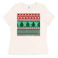 Bone christmas trees hand drawn seamless pattern Ladies Tee - BundleAndBundleShop