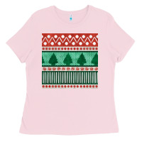 Bubblegum Pink christmas trees hand drawn seamless pattern Ladies Tee - BundleAndBundleShop
