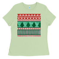 Matcha christmas trees hand drawn seamless pattern Ladies Tee - BundleAndBundleShop