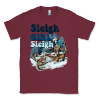 Burgundy sleigh girl sleigh skeleton Classic Tee - NancyCooperArtShop