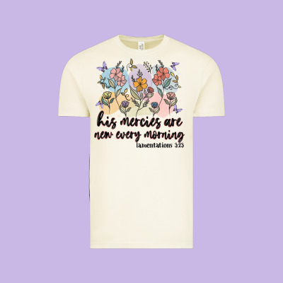 His Mercies Are New Every Morning Vintage Tee Designed By Maliassmallbusiness