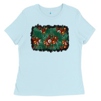 Baby Blue christmas gift box and leopard background Ladies Tee - BundleAndBundleShop