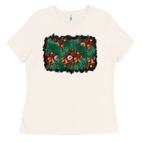 Bone christmas gift box and leopard background Ladies Tee - BundleAndBundleShop