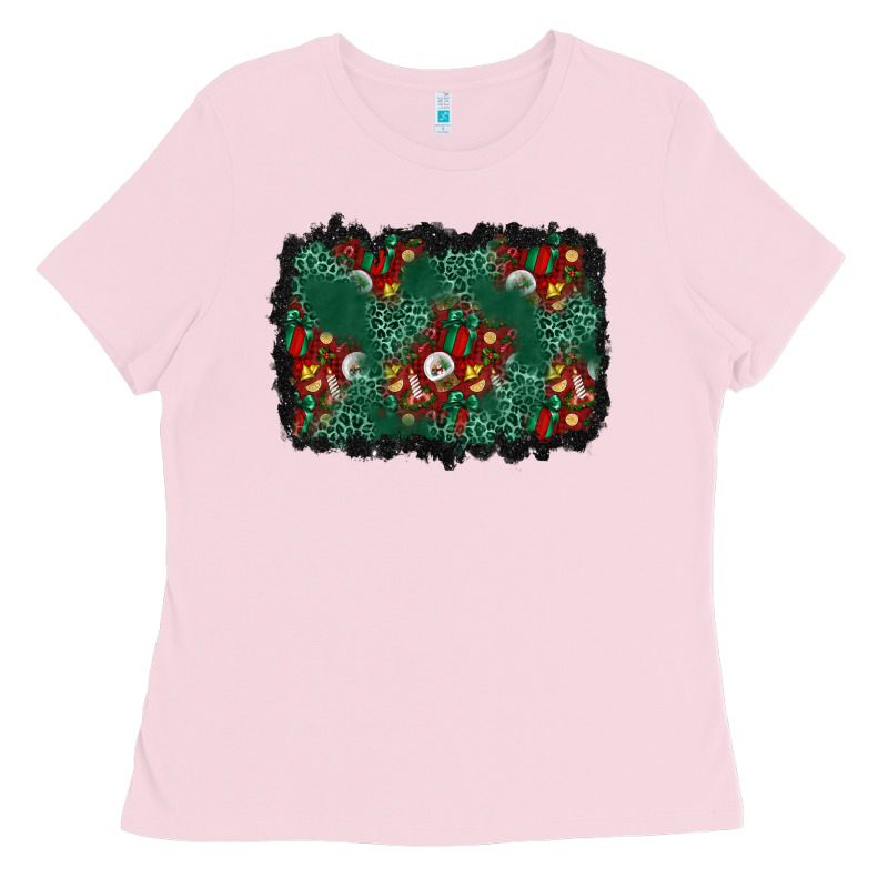 Christmas Gift Box And Leopard Background Ladies Tee by BundleAndBundleShop | Teevron