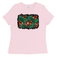 Bubblegum Pink christmas gift box and leopard background Ladies Tee - BundleAndBundleShop