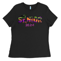 Black senior 2024 halloween Ladies Tee - RanaPortraitStore