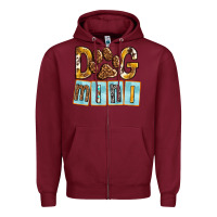 Burgundy Dog Mini with Paw Zipper Hoodie - texasbilliewilder