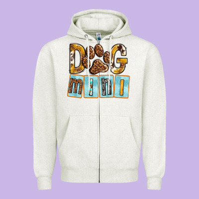 Dog Mini With Paw Zipper Hoodie Designed By Texasbilliewilder