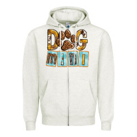 Oatmeal Heather Dog Mini with Paw Zipper Hoodie - texasbilliewilder