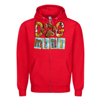 Red Dog Mini with Paw Zipper Hoodie - texasbilliewilder