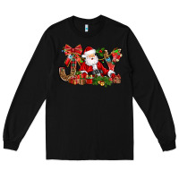 Black joy christmas with santa bbs Long Sleeve Tee - BundleAndBundleShop