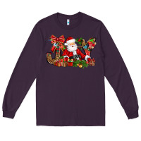 Plum joy christmas with santa bbs Long Sleeve Tee - BundleAndBundleShop