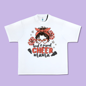 Loud&proud Mama Messy Bun Urban Heavy Tee Designed By Maliassmallbusiness