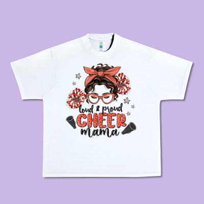 Loud&proud Mama Messy Bun Urban Heavy Tee Designed By Maliassmallbusiness