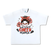 White loud&proud mama messy bun Urban Heavy Tee - MaliasSmallBusiness