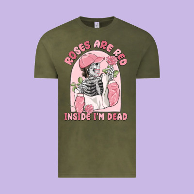 Roses Are Red Inside I'm Dead Vintage Tee Designed By Maliassmallbusiness