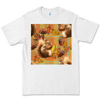 White fall squirrel and plaid seamless Premium Tee - BundleAndBundleShop