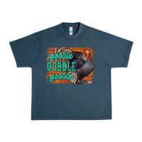 Midnight Navy Thanksgiving Turkey Gobble Gobble Urban Heavy Tee - NancyCooperArtShop