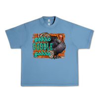 Pebble Blue Thanksgiving Turkey Gobble Gobble Urban Heavy Tee - NancyCooperArtShop