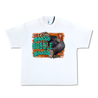 White Thanksgiving Turkey Gobble Gobble Urban Heavy Tee - NancyCooperArtShop