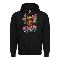 Black August Girl Afro Woman Summer Zipper Hoodie - texasbilliewilder