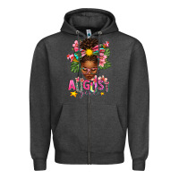 August Girl Afro Woman Summer Zipper Hoodie | Teevron