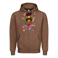 Chestnut August Girl Afro Woman Summer Zipper Hoodie - texasbilliewilder