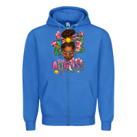 True Royal August Girl Afro Woman Summer Zipper Hoodie - texasbilliewilder