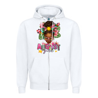 White August Girl Afro Woman Summer Zipper Hoodie - texasbilliewilder