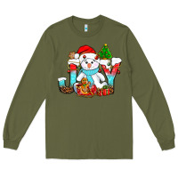 Army Green joy christmas with snowman bbs Long Sleeve Tee - BundleAndBundleShop
