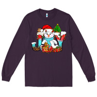 Plum joy christmas with snowman bbs Long Sleeve Tee - BundleAndBundleShop