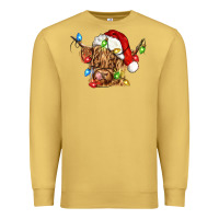 Antique Gold christmas heifer cow Premium Sweatshirt - CowGirlArtShop