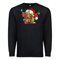 Black christmas heifer cow Premium Sweatshirt - CowGirlArtShop