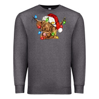 Charcoal Heather christmas heifer cow Premium Sweatshirt - CowGirlArtShop
