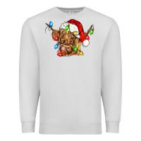 Dove Grey christmas heifer cow Premium Sweatshirt - CowGirlArtShop