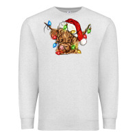 Oatmeal Heather christmas heifer cow Premium Sweatshirt - CowGirlArtShop