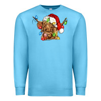 Ocean Blue christmas heifer cow Premium Sweatshirt - CowGirlArtShop