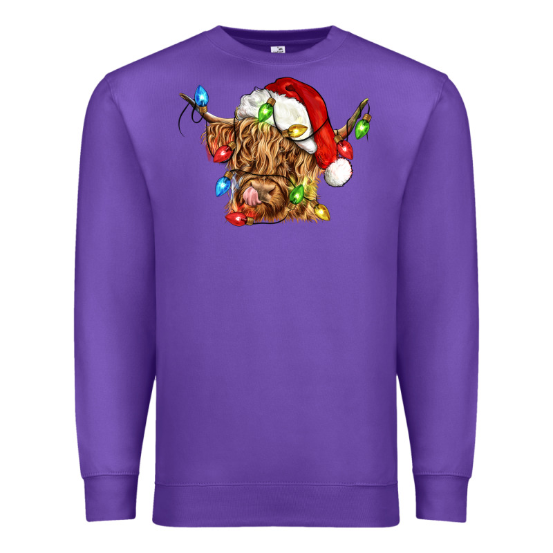 Christmas Heifer Cow Premium Sweatshirt by CowGirlArtShop | Teevron