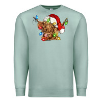 Seafoam christmas heifer cow Premium Sweatshirt - CowGirlArtShop