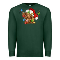 Sports Green christmas heifer cow Premium Sweatshirt - CowGirlArtShop