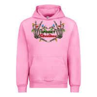 Fuchsia Pink spooky christmas skeleton hands Urban Hoodie - FaDigitalArtStudio